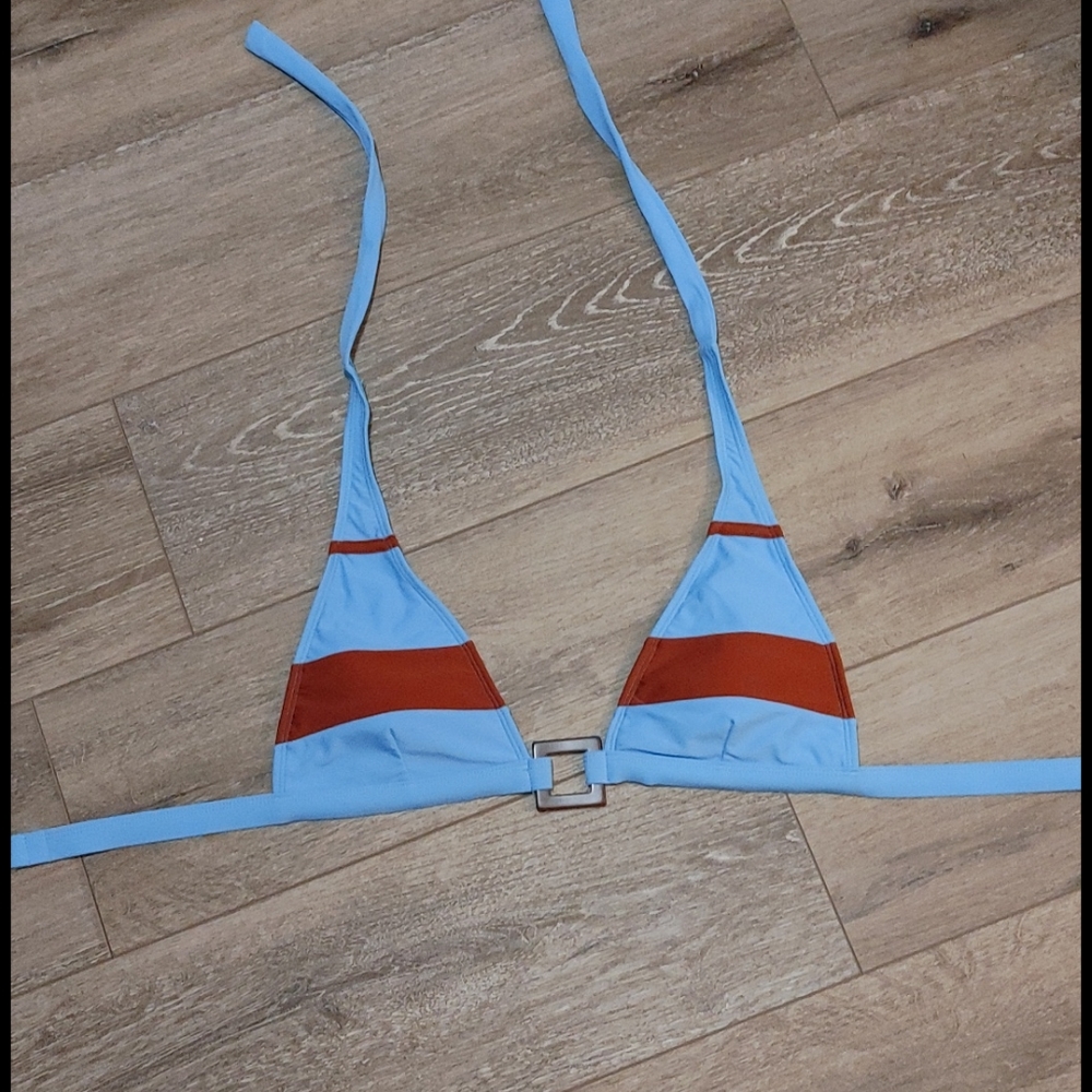 Gorgeous blue and brown bikini top s z med